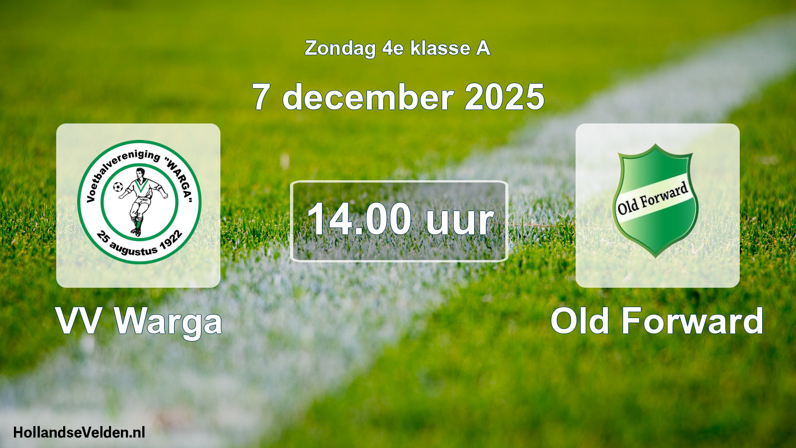 Scheduled Match: VV Warga - Old Forward (7 December 2025)
