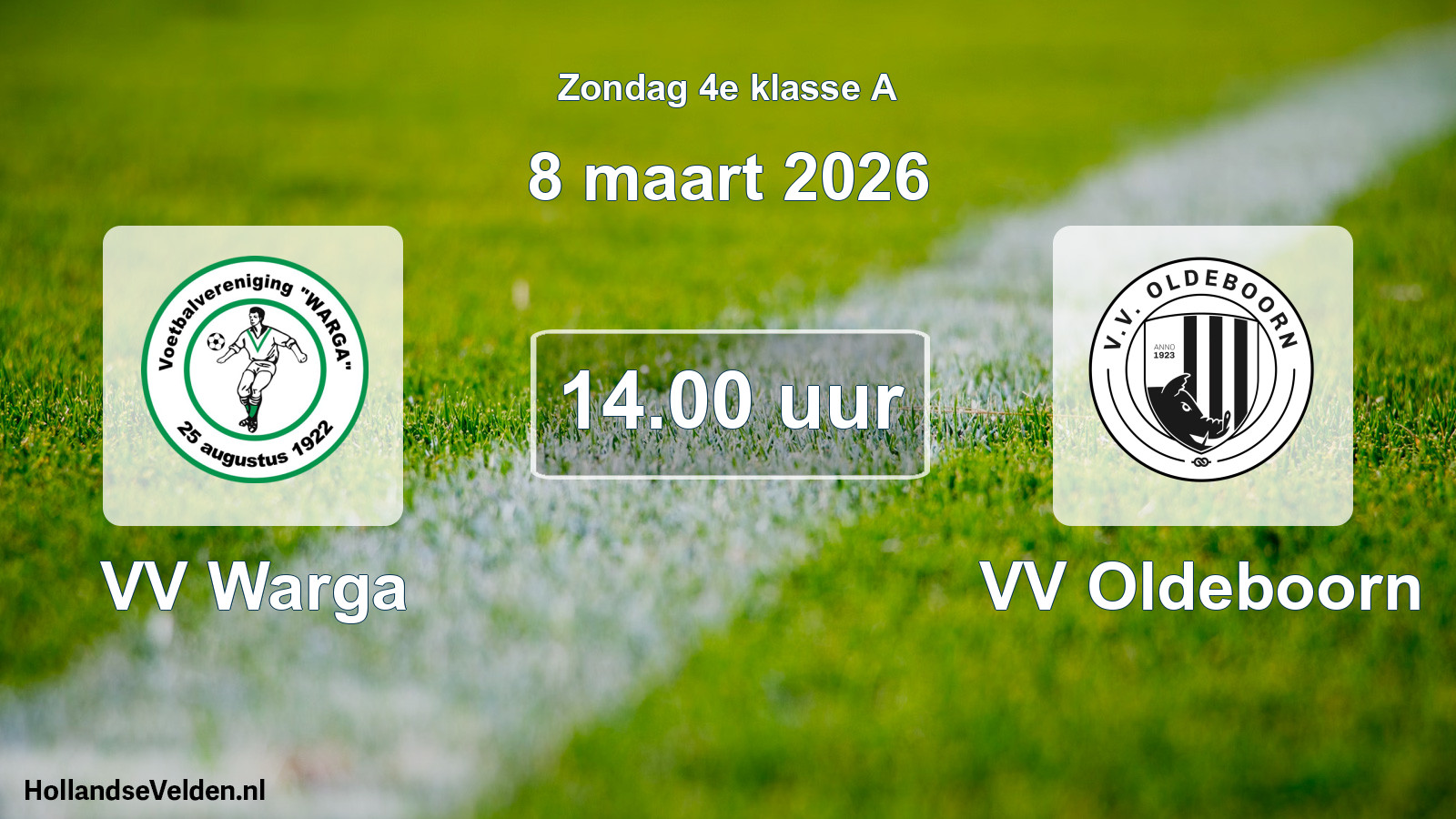 Scheduled Match: VV Warga - VV Oldeboorn (8 March 2026)