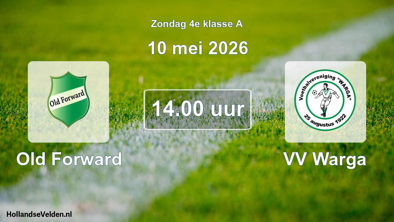 Scheduled Match: Old Forward - VV Warga (10 May 2026)