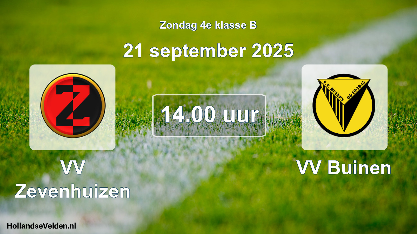 Scheduled Match: VV Zevenhuizen - VV Buinen (21 September 2025)