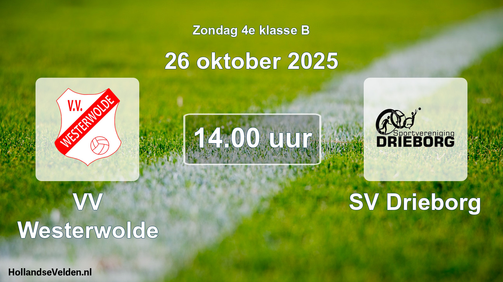 Scheduled Match: VV Westerwolde - SV Drieborg (26 October 2025)