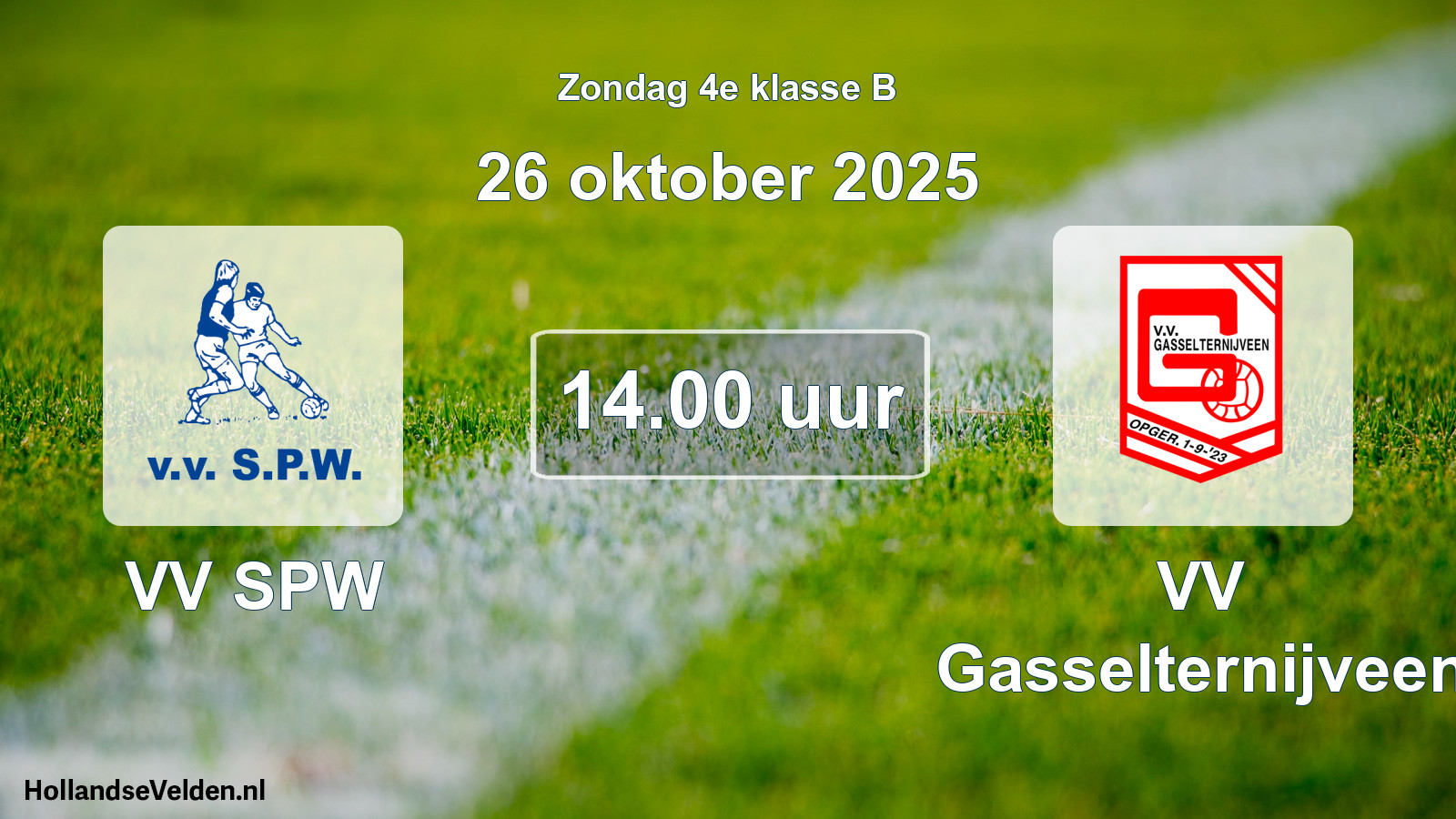 Scheduled Match: VV SPW - VV Gasselternijveen (26 October 2025)