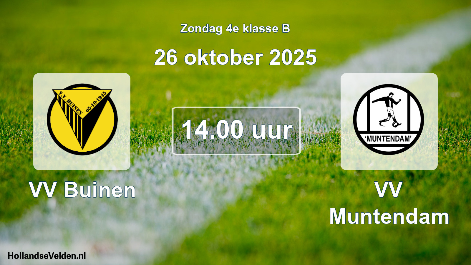 Geplande wedstrijd: VV Buinen - VV Muntendam (26 oktober 2025)