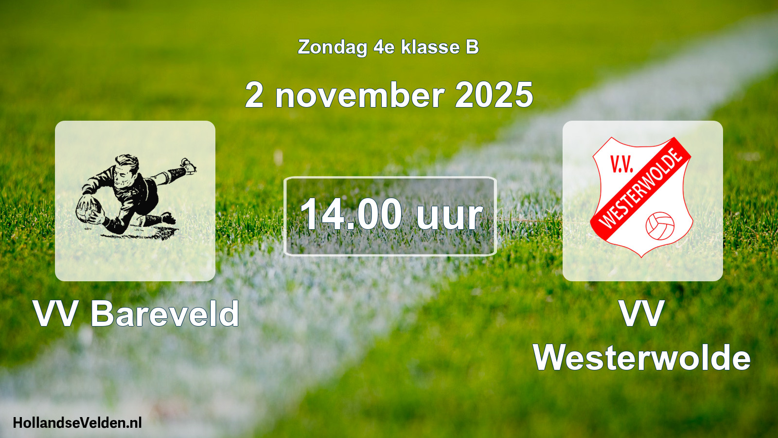 Geplande wedstrijd: VV Bareveld - VV Westerwolde (2 november 2025)