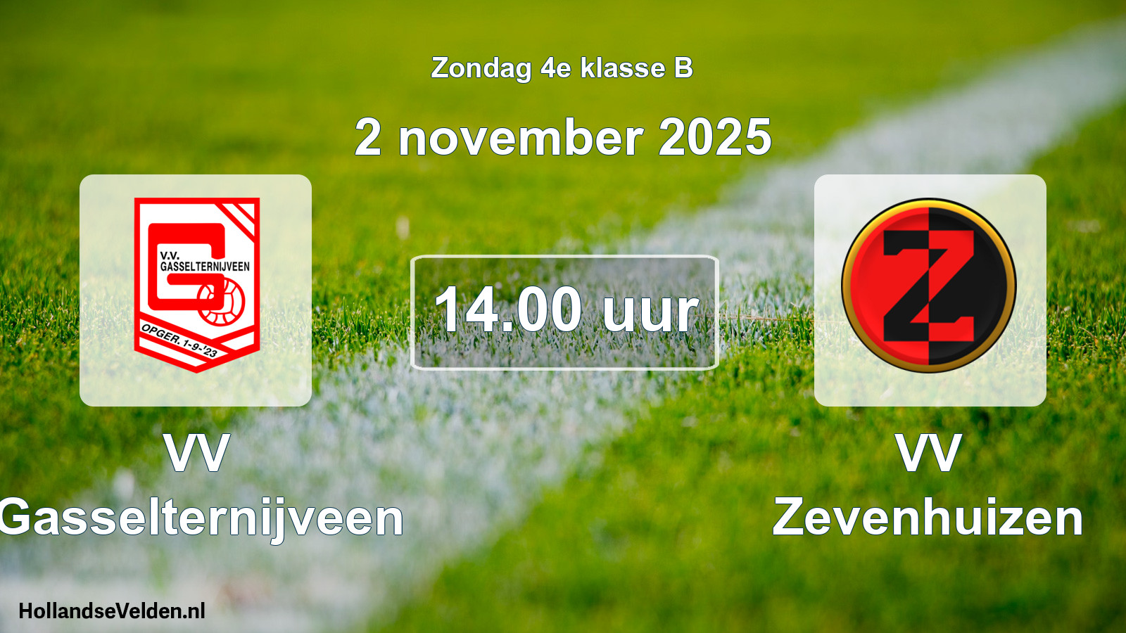 Scheduled Match: VV Gasselternijveen - VV Zevenhuizen (2 November 2025)