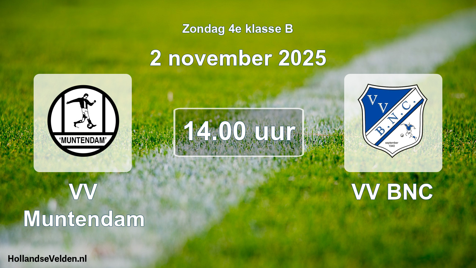 Geplande wedstrijd: VV Muntendam - VV BNC (2 november 2025)