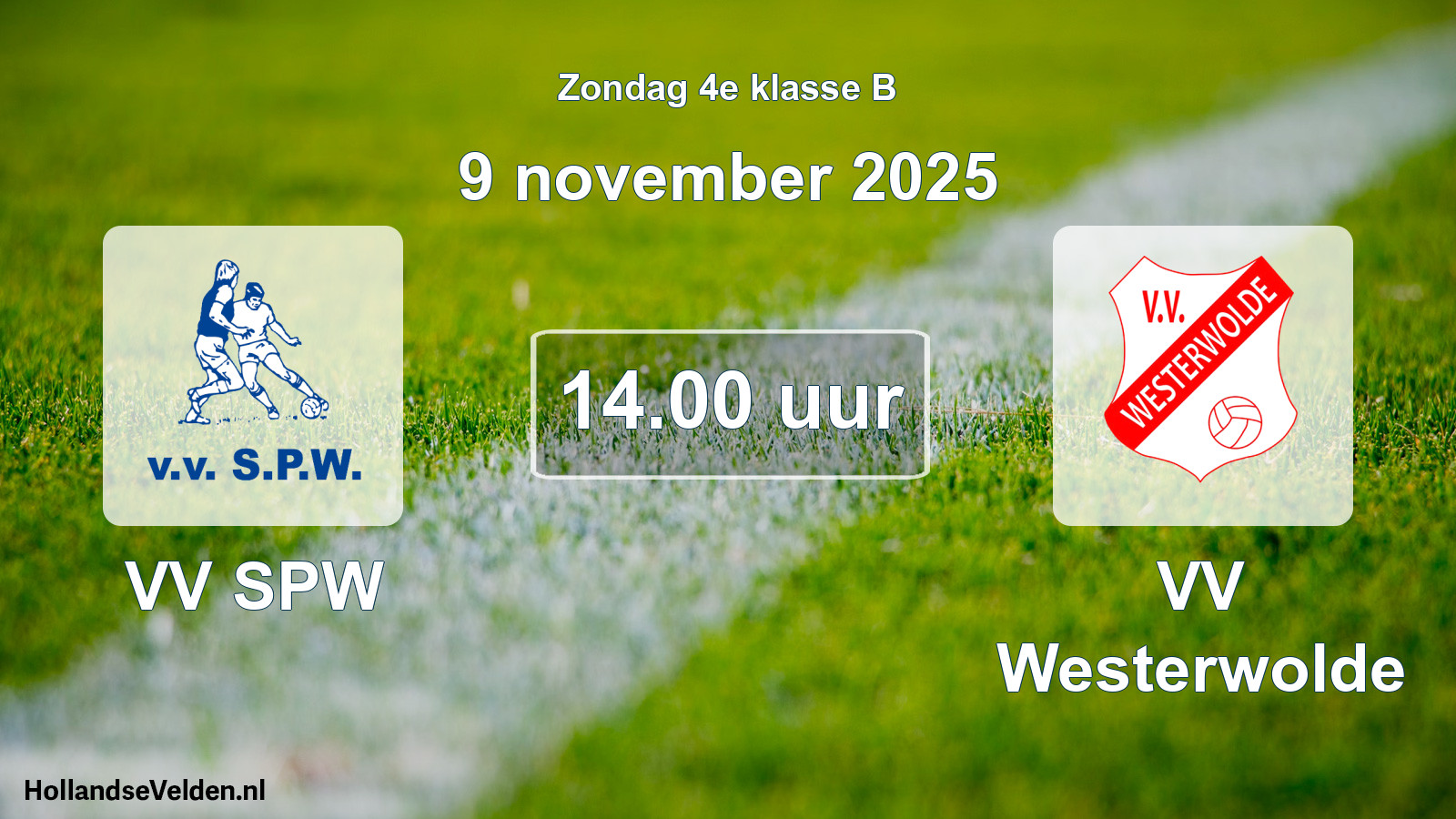 Geplande wedstrijd: VV SPW - VV Westerwolde (9 november 2025)