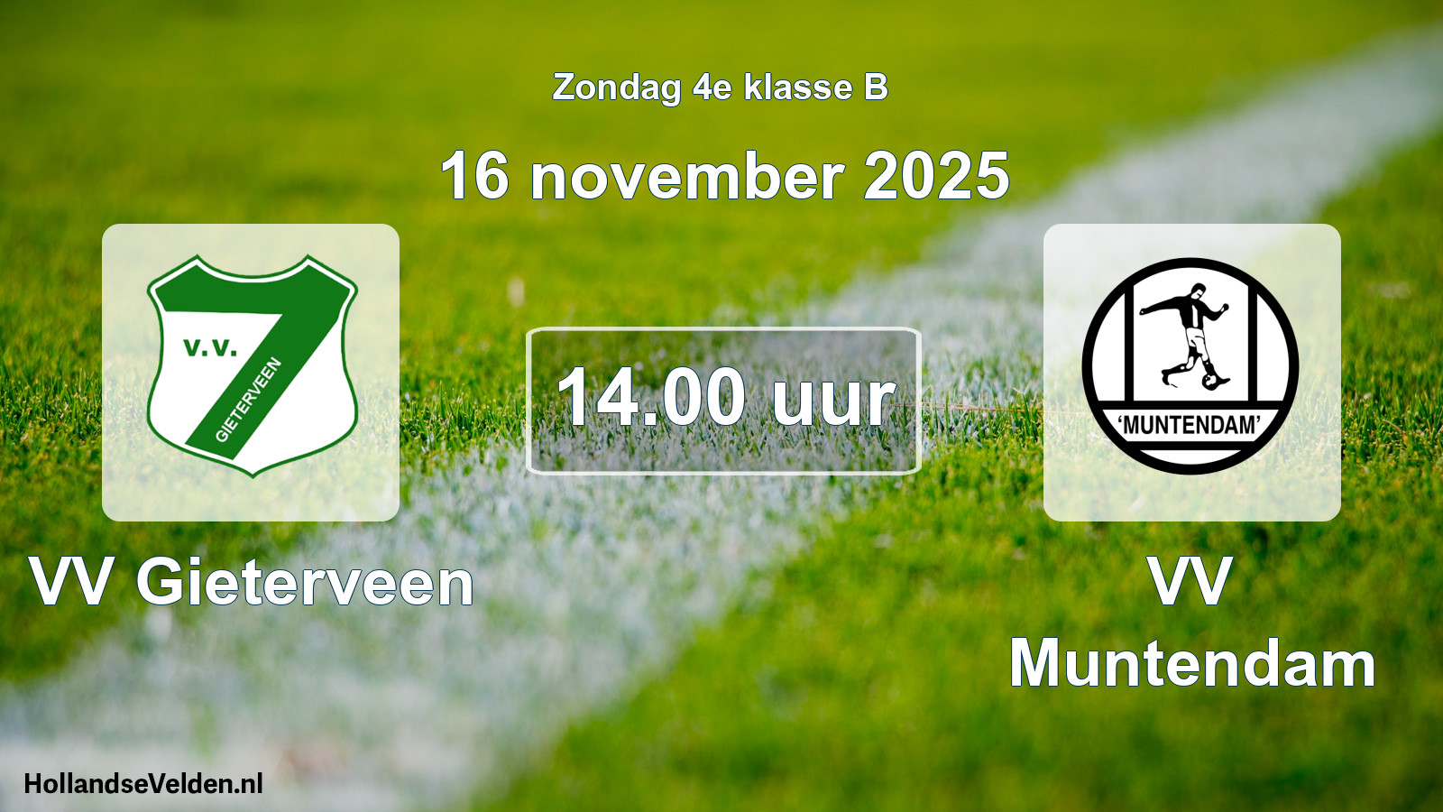 Geplande wedstrijd: VV Gieterveen - VV Muntendam (16 november 2025)