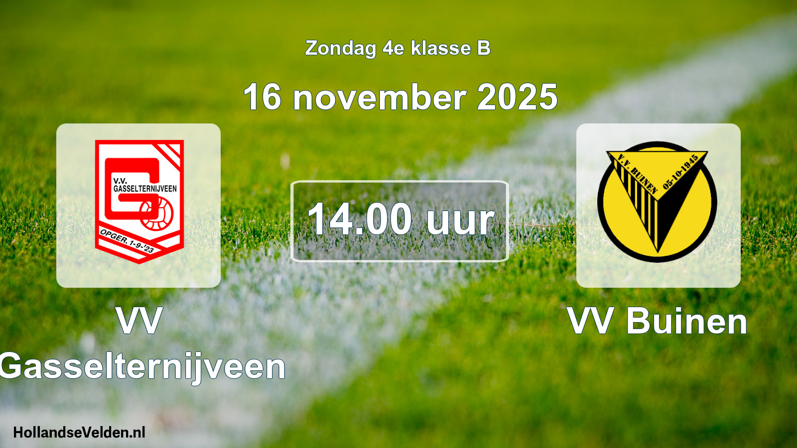 Scheduled Match: VV Gasselternijveen - VV Buinen (16 November 2025)