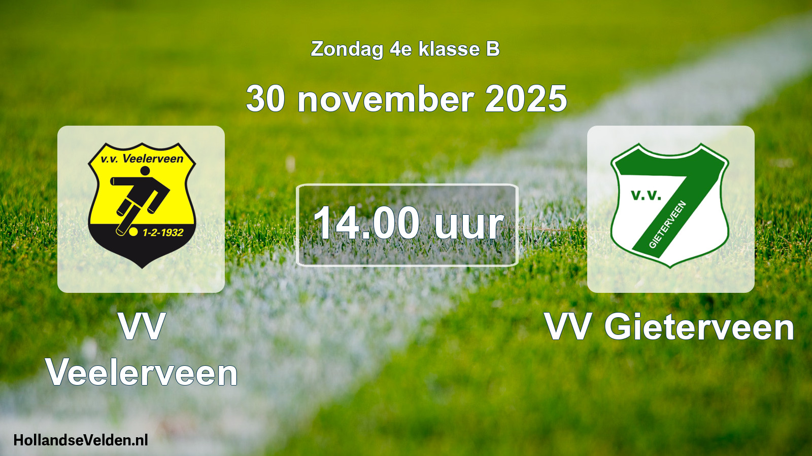 Geplande wedstrijd: VV Veelerveen - VV Gieterveen (30 november 2025)