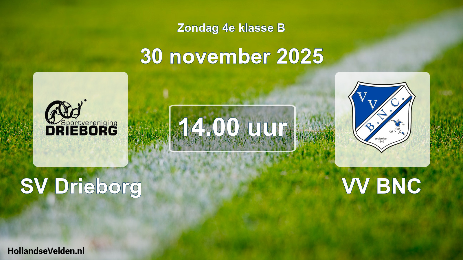 Scheduled Match: SV Drieborg - VV BNC (30 November 2025)