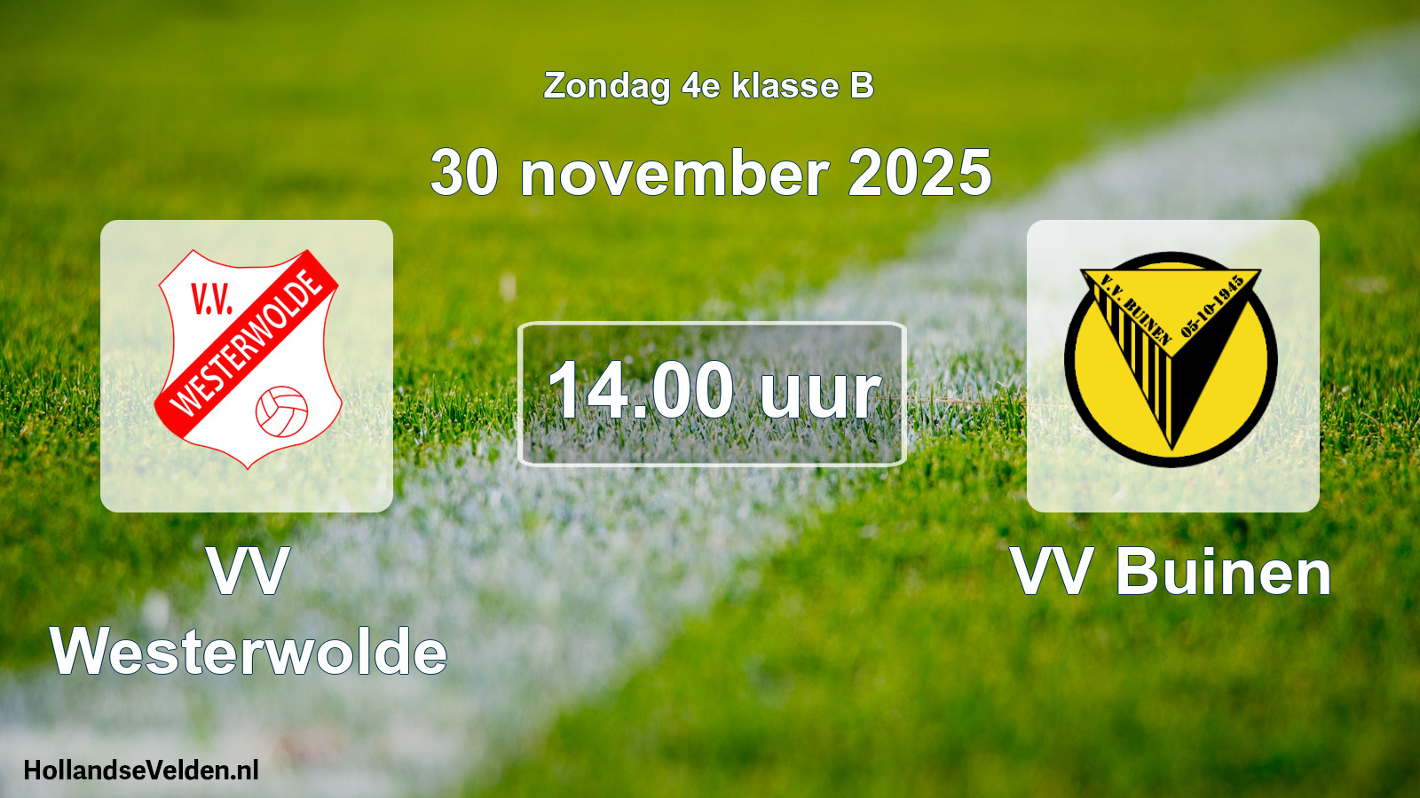 Scheduled Match: VV Westerwolde - VV Buinen (30 November 2025)