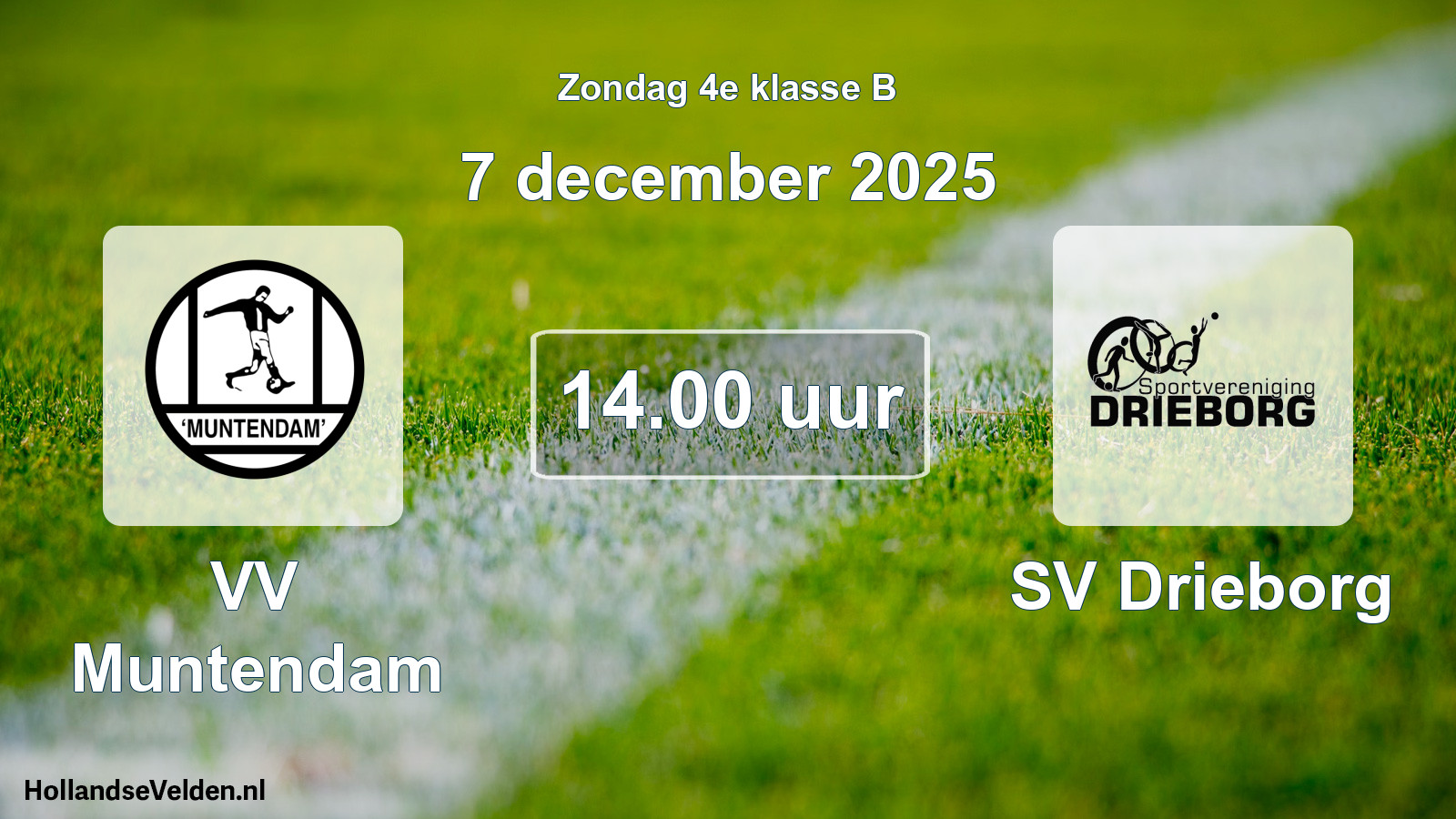 Geplande wedstrijd: VV Muntendam - SV Drieborg (7 december 2025)