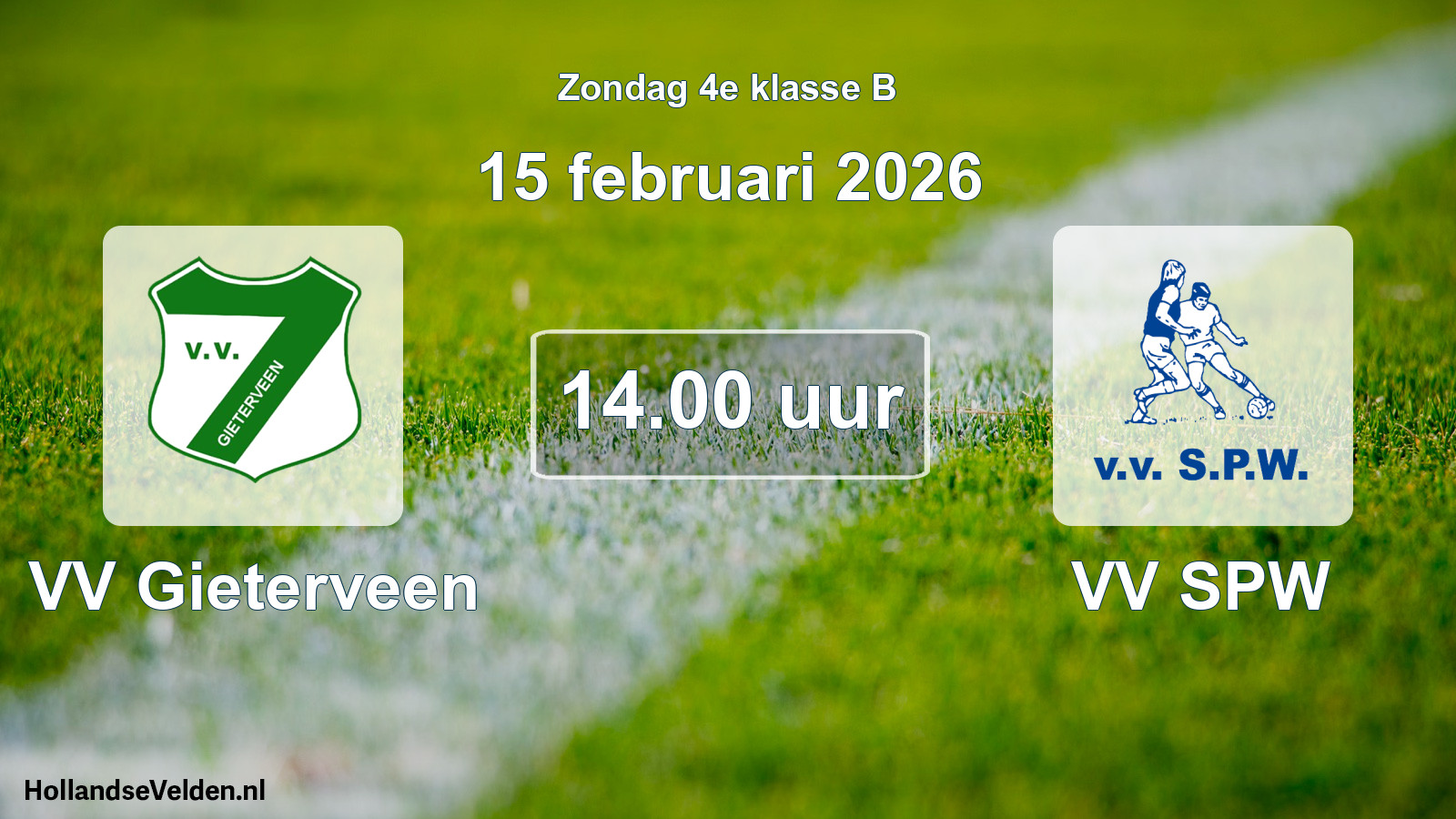Geplande wedstrijd: VV Gieterveen - VV SPW (15 februari 2026)