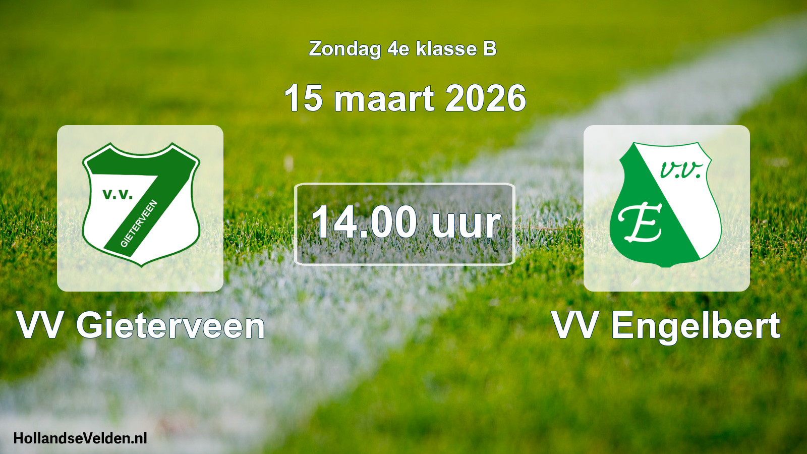Geplande wedstrijd: VV Gieterveen - VV Engelbert (15 maart 2026)