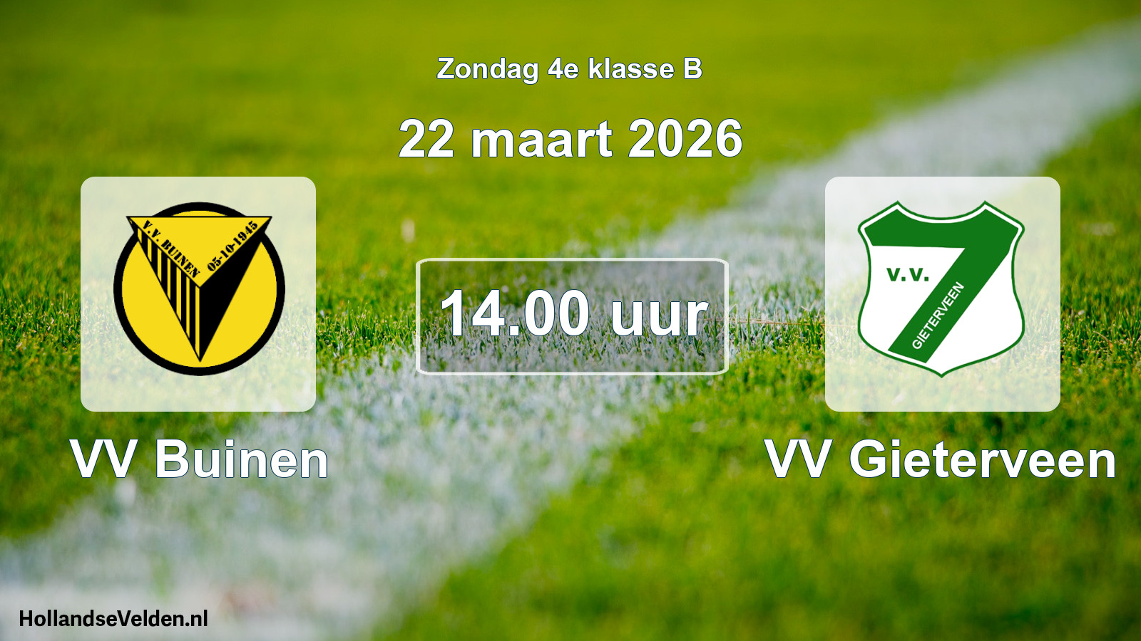Geplande wedstrijd: VV Buinen - VV Gieterveen (22 maart 2026)