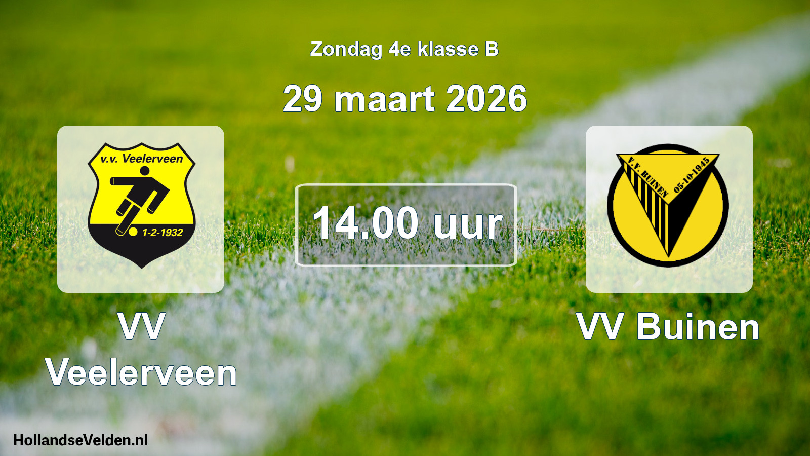 Geplande wedstrijd: VV Veelerveen - VV Buinen (29 maart 2026)