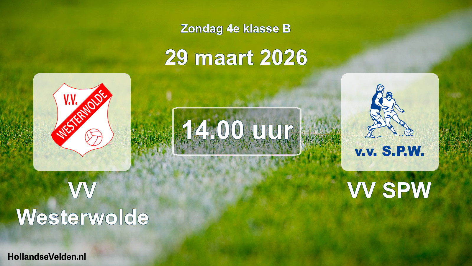 Geplande wedstrijd: VV Westerwolde - VV SPW (29 maart 2026)