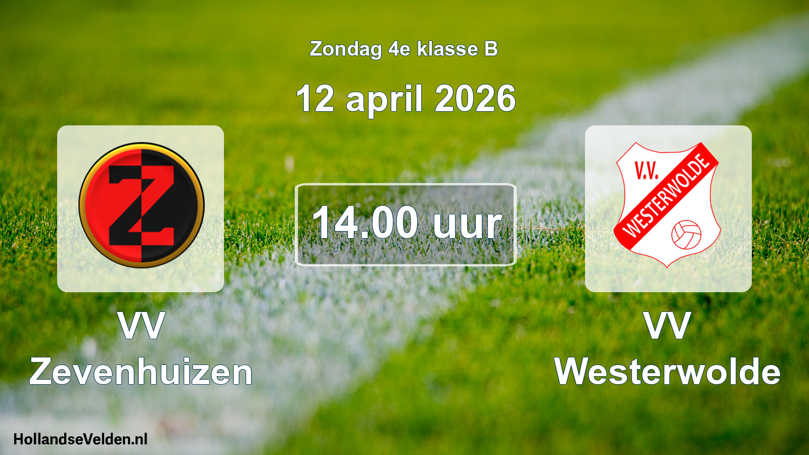 Scheduled Match: VV Zevenhuizen - VV Westerwolde (12 April 2026)