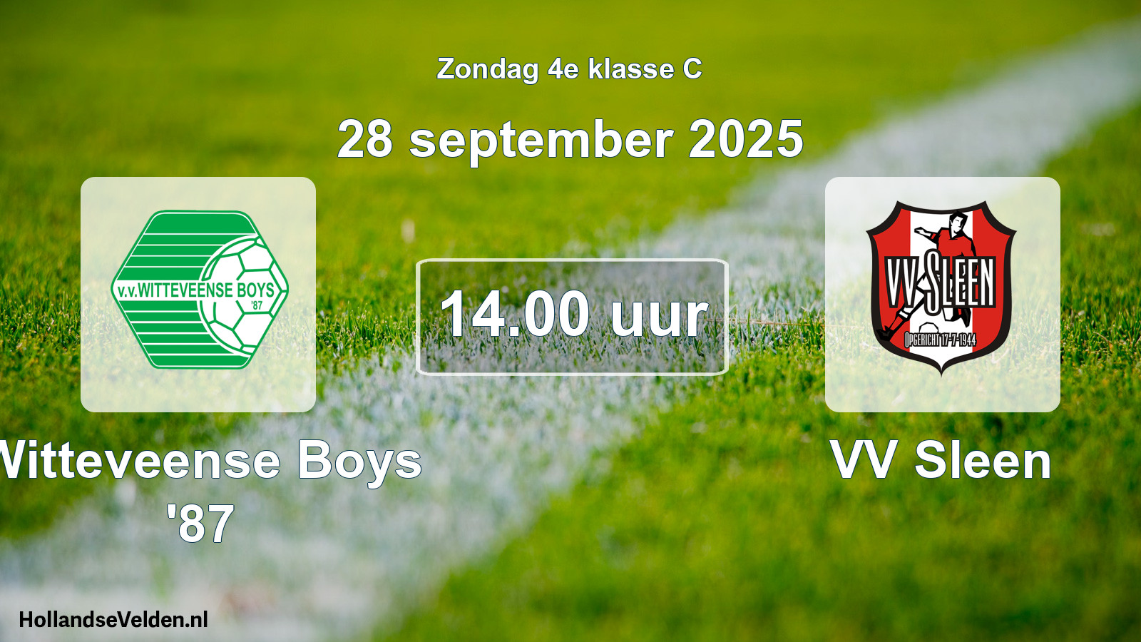 Geplande wedstrijd: Witteveense Boys '87 - VV Sleen (28 september 2025)