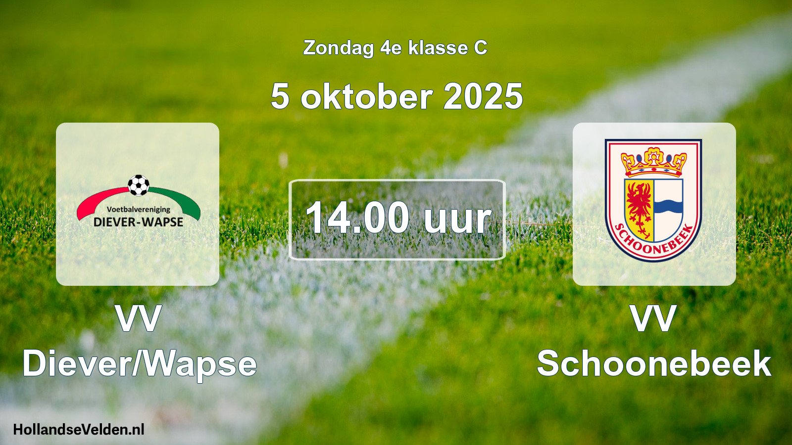 Geplande wedstrijd: VV Diever/Wapse - VV Schoonebeek (5 oktober 2025)
