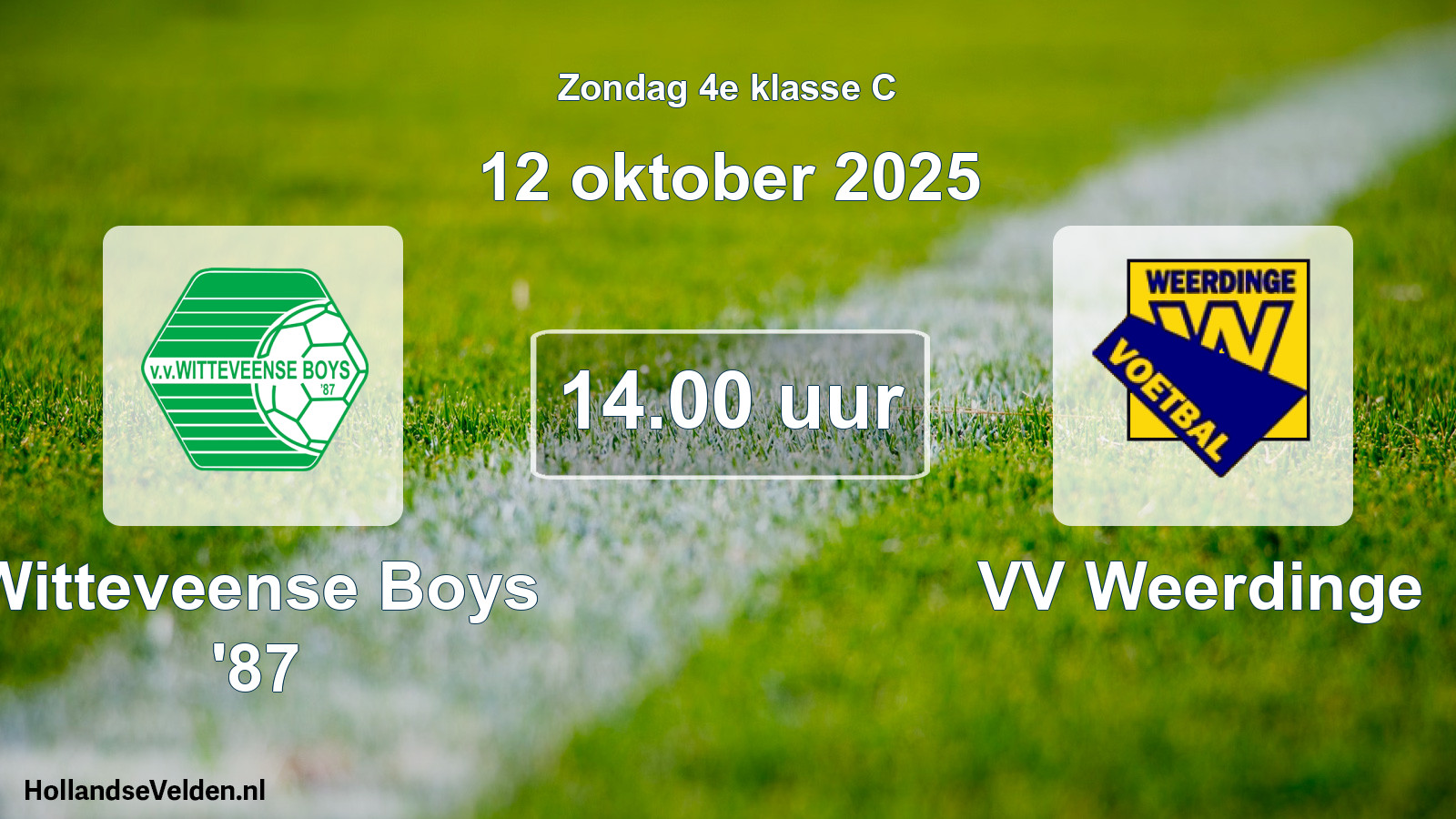 Geplande wedstrijd: Witteveense Boys '87 - VV Weerdinge (12 oktober 2025)