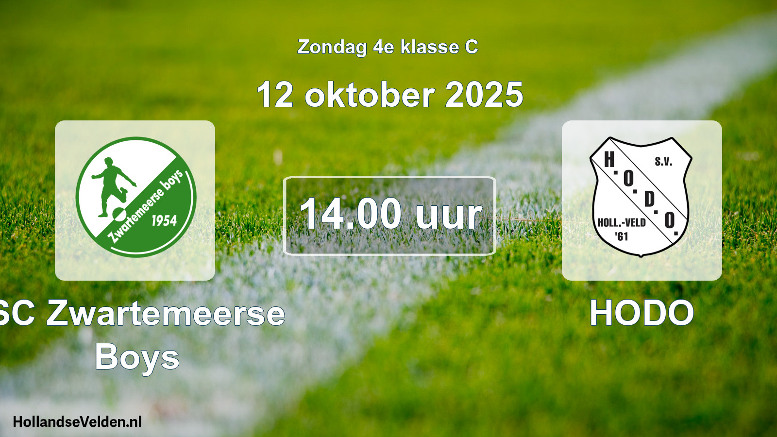 Scheduled Match: SC Zwartemeerse Boys - HODO (12 October 2025)