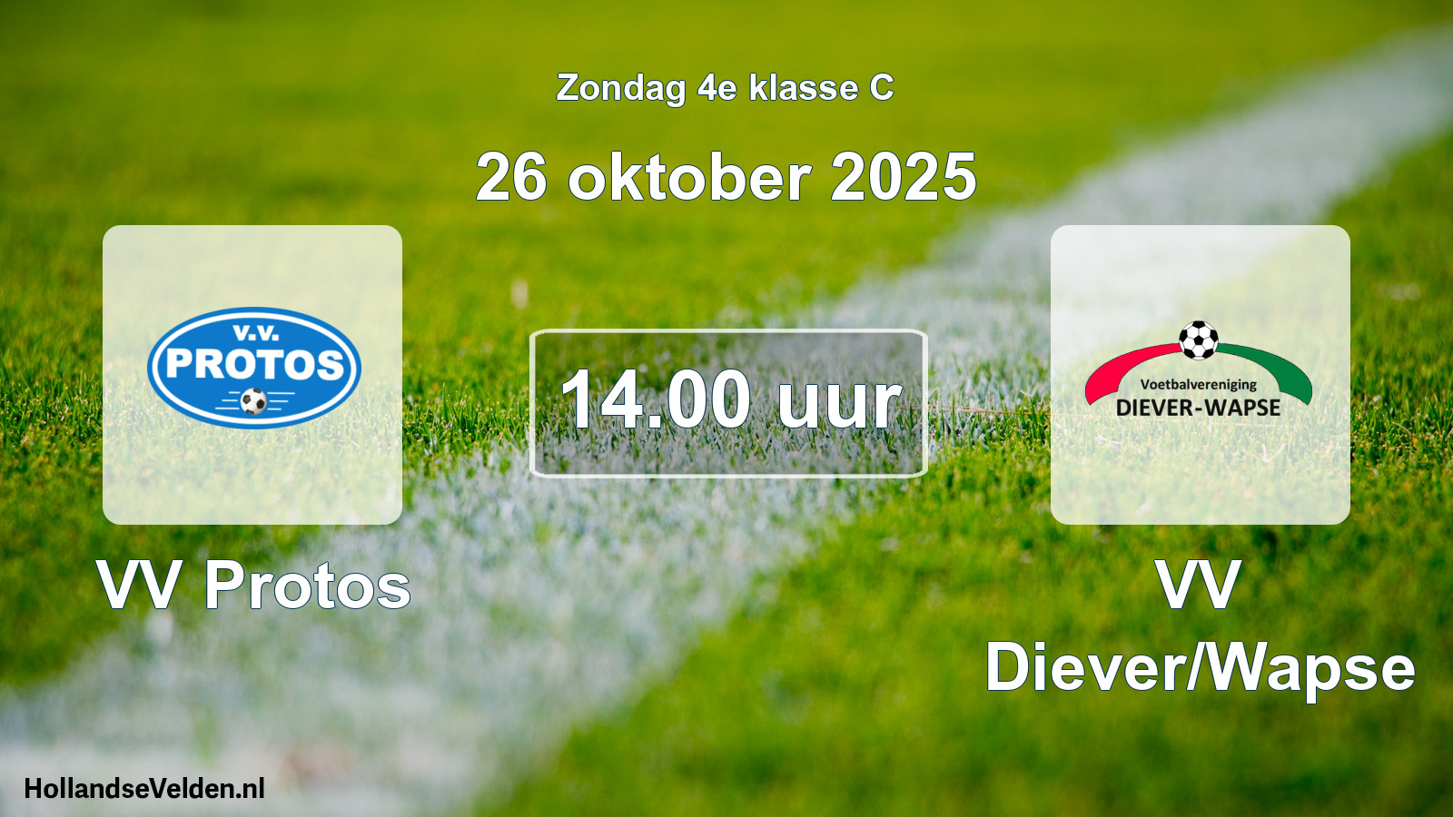 Geplande wedstrijd: VV Protos - VV Diever/Wapse (26 oktober 2025)
