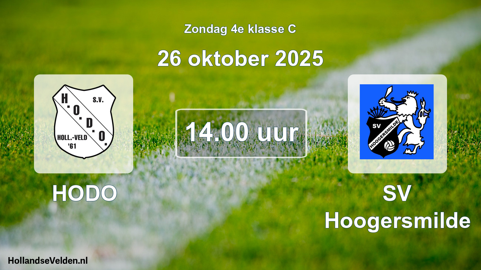 Scheduled Match: HODO - SV Hoogersmilde (26 October 2025)