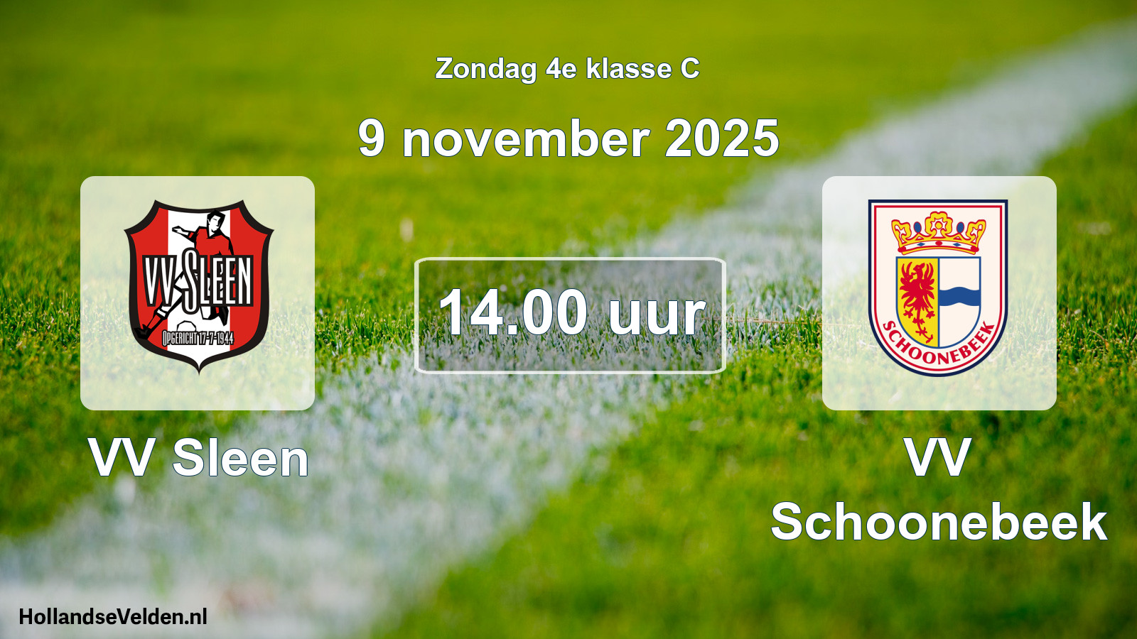 Geplande wedstrijd: VV Sleen - VV Schoonebeek (9 november 2025)