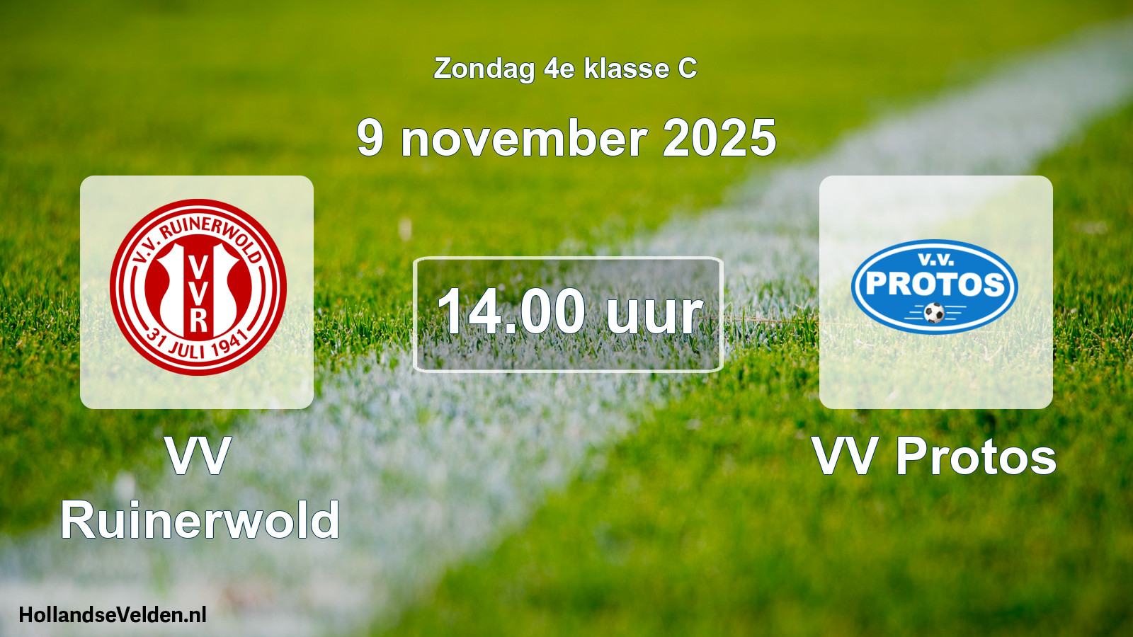 Geplande wedstrijd: VV Ruinerwold - VV Protos (9 november 2025)