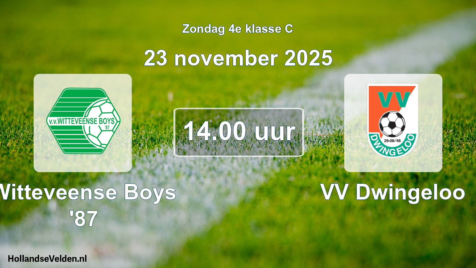 Geplande wedstrijd: Witteveense Boys '87 - VV Dwingeloo (23 november 2025)