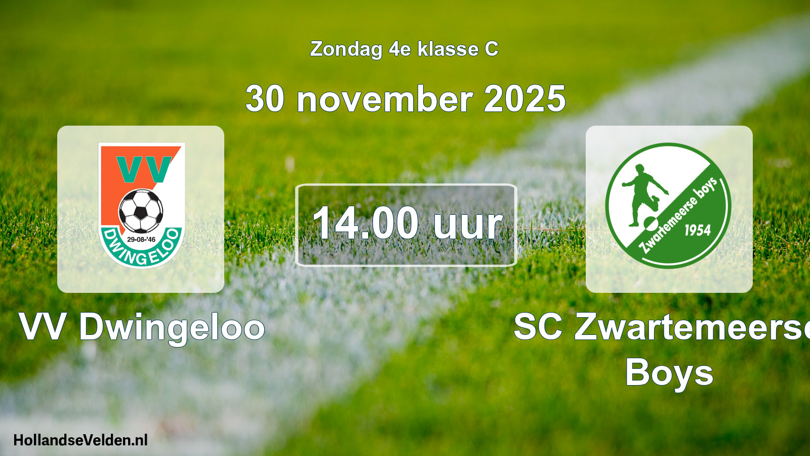 Scheduled Match: VV Dwingeloo - SC Zwartemeerse Boys (30 November 2025)