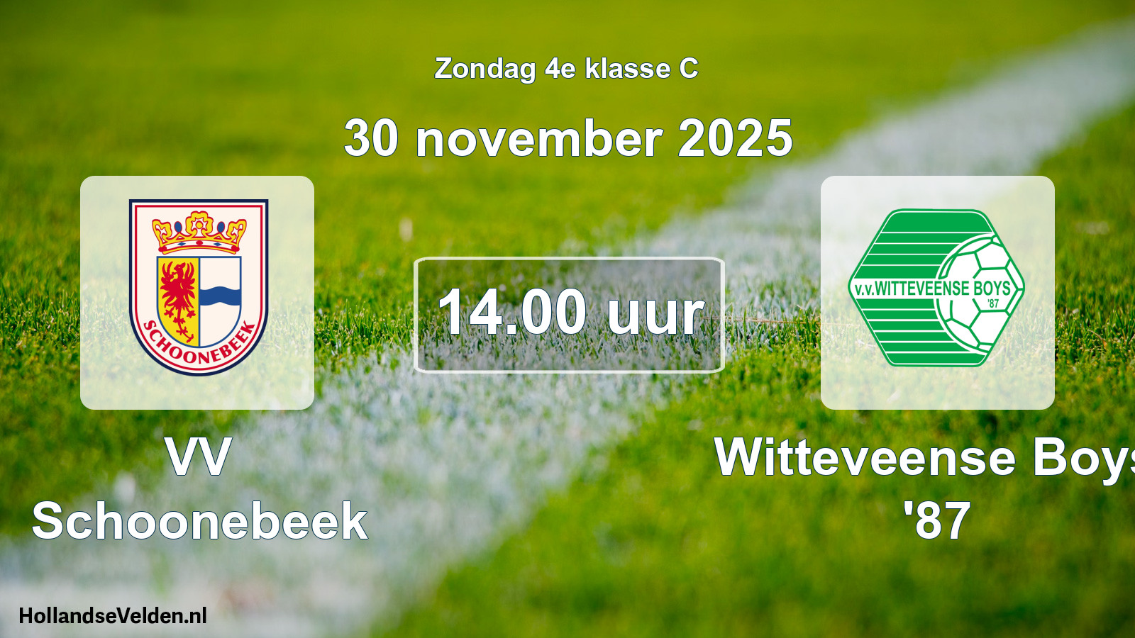 Scheduled Match: VV Schoonebeek - Witteveense Boys '87 (30 November 2025)