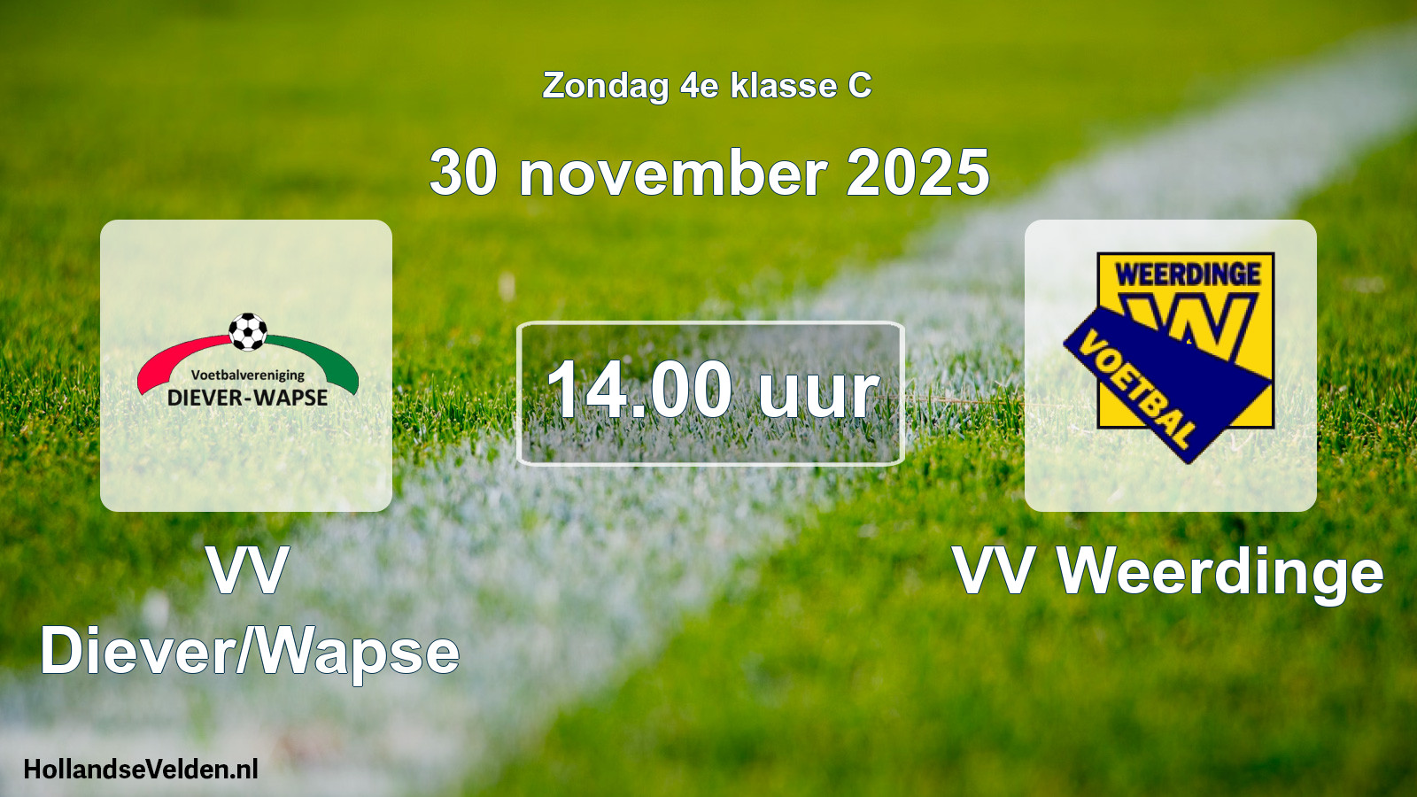 Geplande wedstrijd: VV Diever/Wapse - VV Weerdinge (30 november 2025)