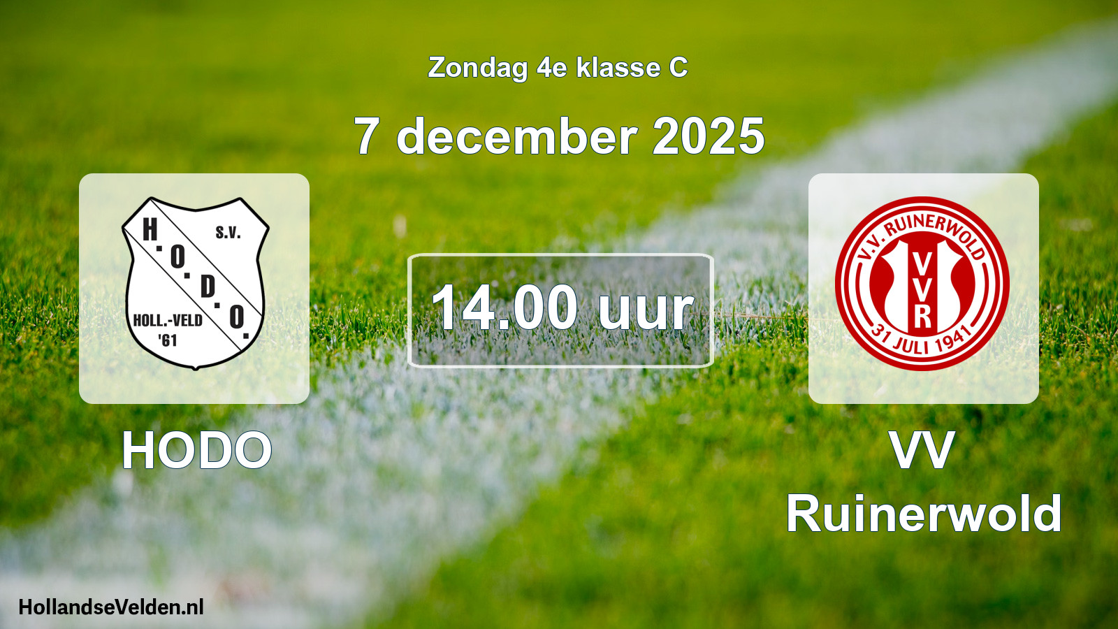 Geplande wedstrijd: HODO - VV Ruinerwold (7 december 2025)
