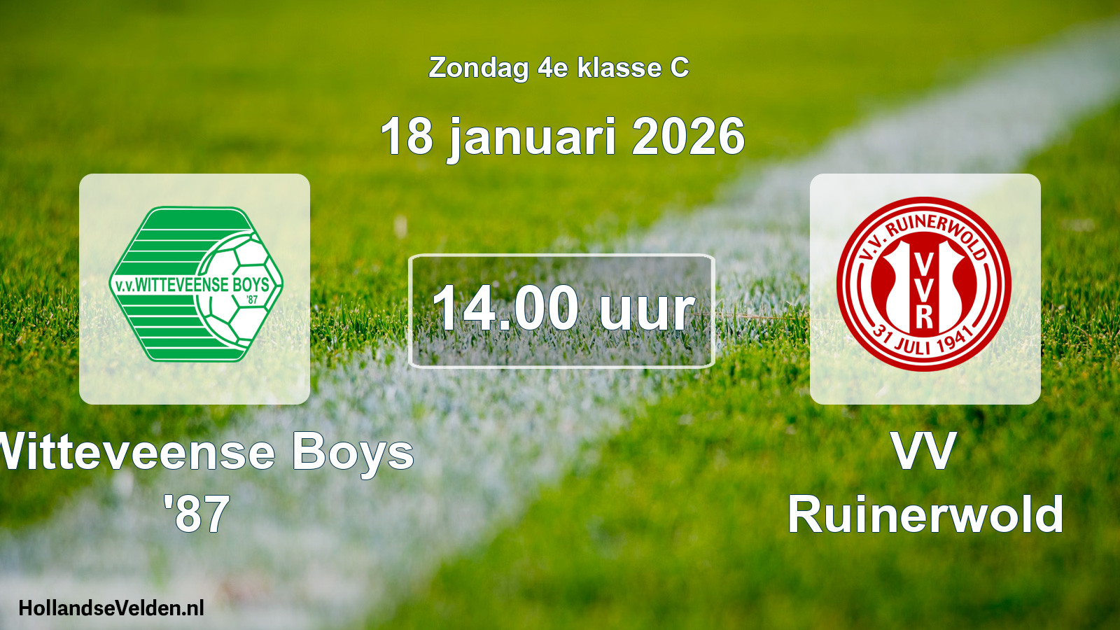 Geplande wedstrijd: Witteveense Boys '87 - VV Ruinerwold (18 januari 2026)