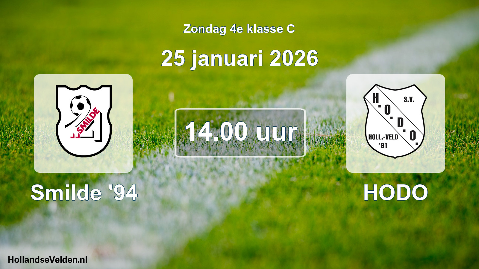 Geplande wedstrijd: Smilde '94 - HODO (25 januari 2026)