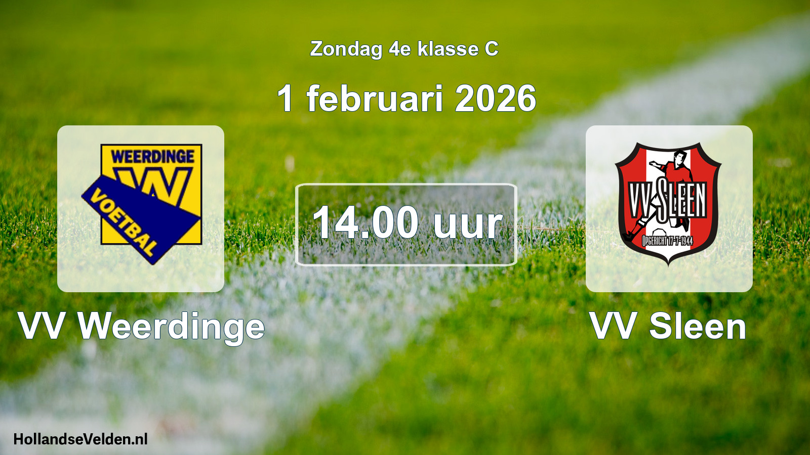 Geplande wedstrijd: VV Weerdinge - VV Sleen (1 februari 2026)
