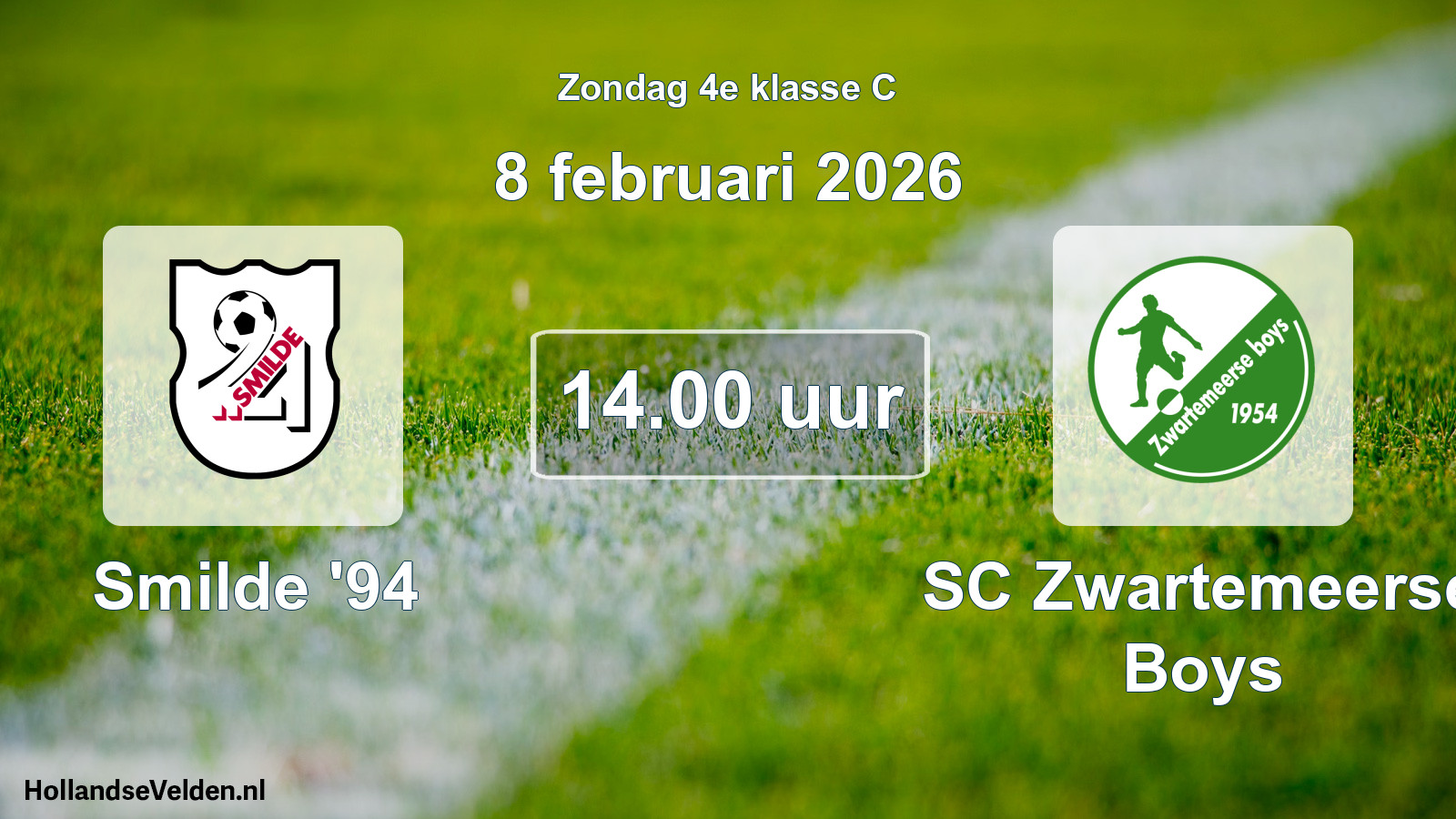 Scheduled Match: Smilde '94 - SC Zwartemeerse Boys (8 February 2026)