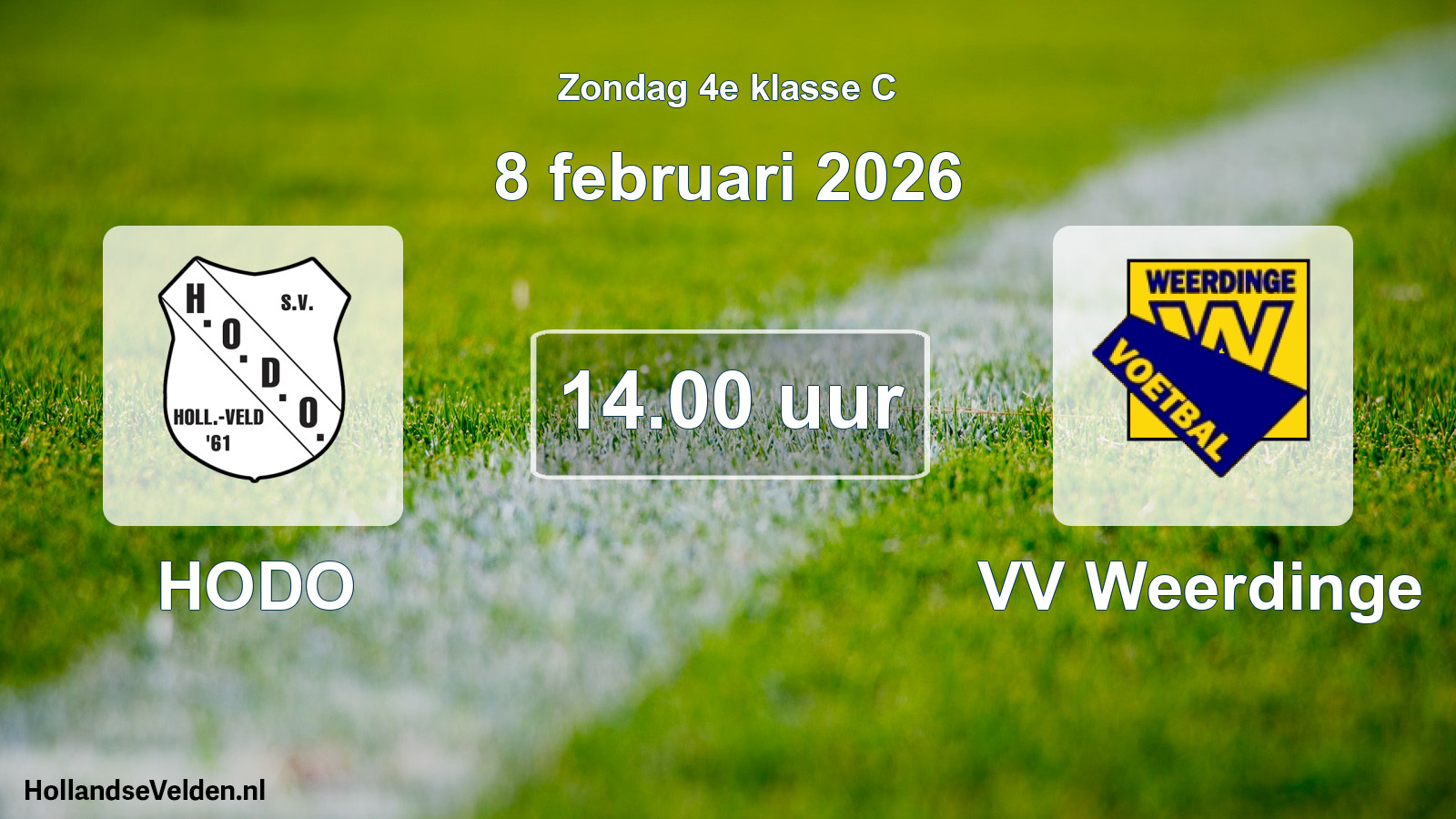 Geplande wedstrijd: HODO - VV Weerdinge (8 februari 2026)
