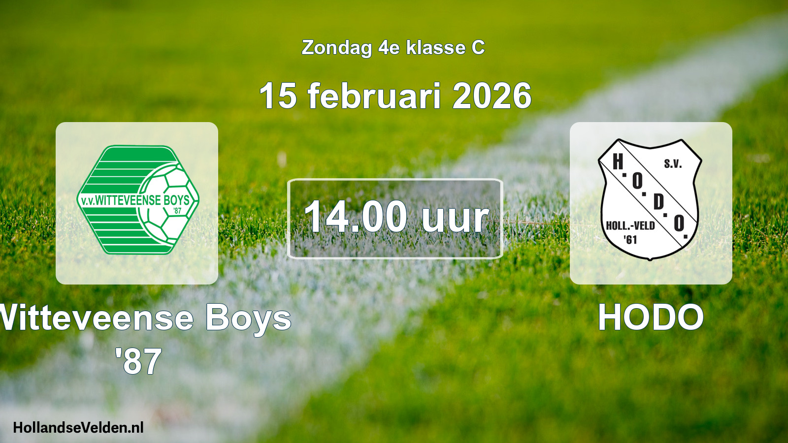 Scheduled Match: Witteveense Boys '87 - HODO (15 February 2026)