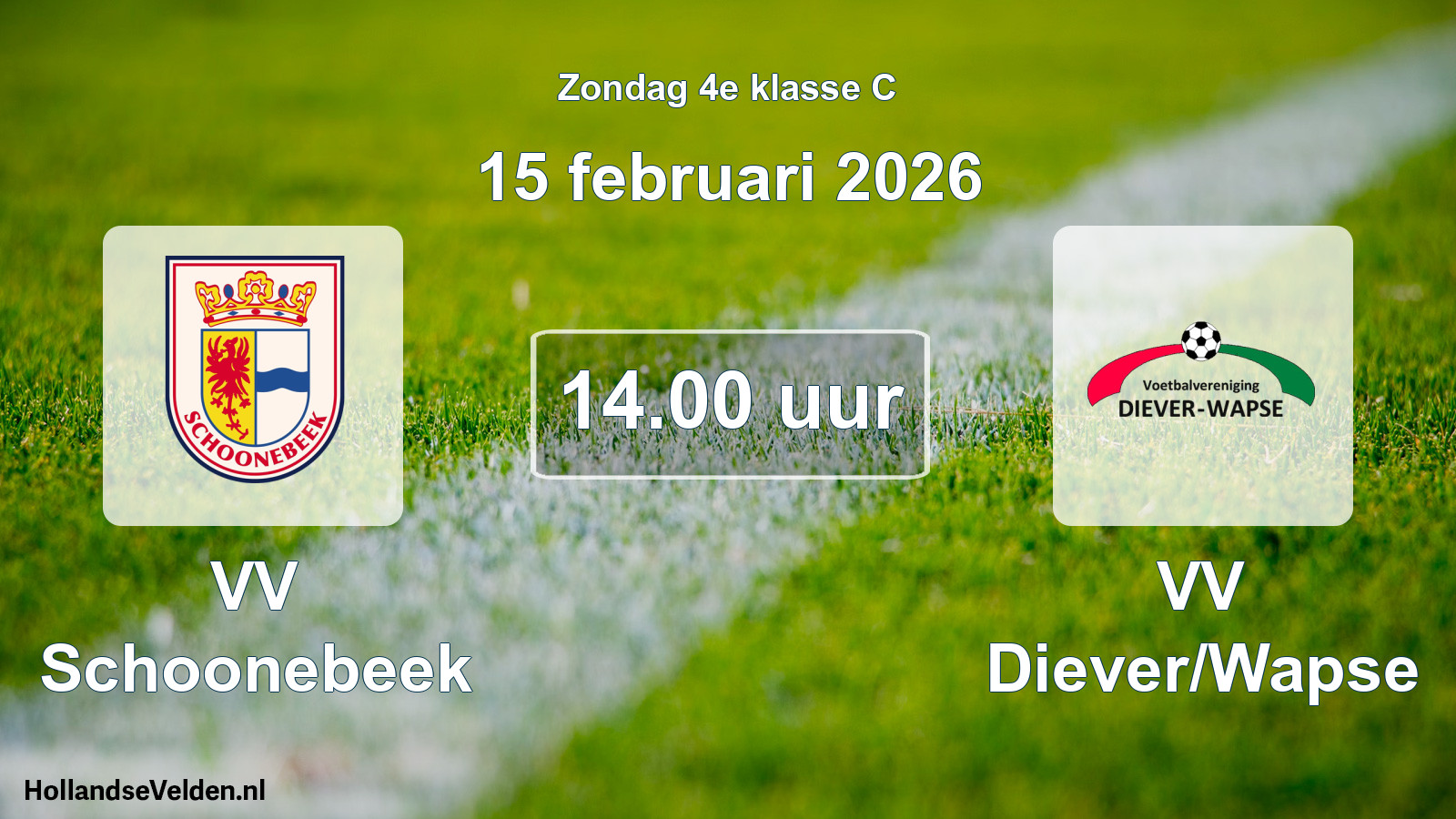 Scheduled Match: VV Schoonebeek - VV Diever/Wapse (15 February 2026)
