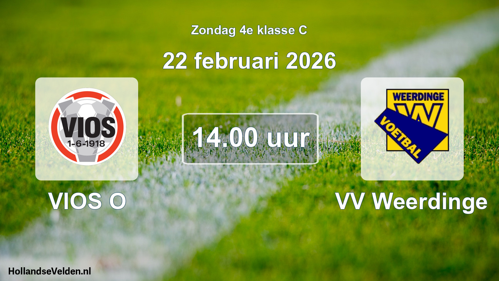 Geplande wedstrijd: VIOS O - VV Weerdinge (22 februari 2026)