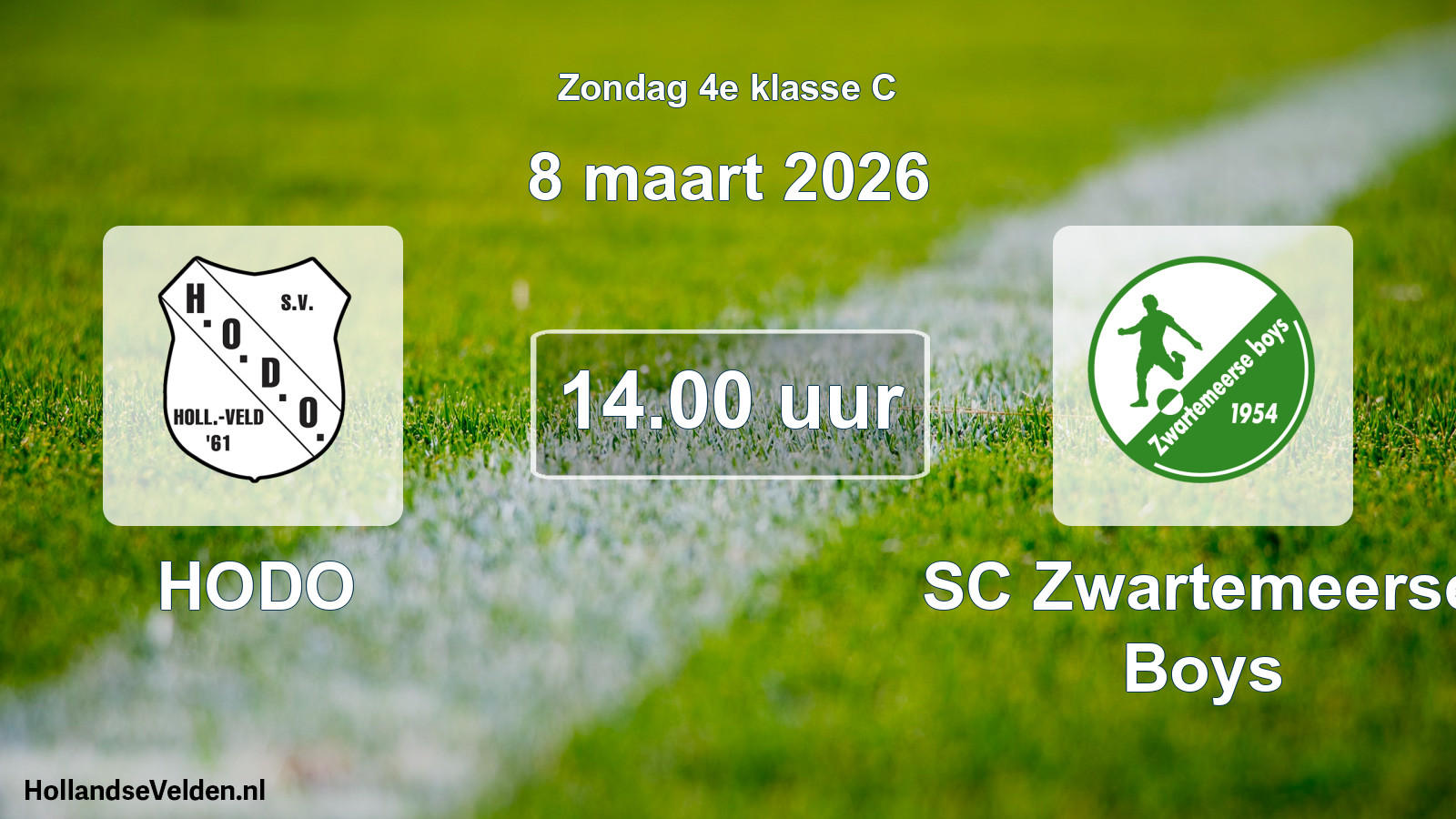 Scheduled Match: HODO - SC Zwartemeerse Boys (8 March 2026)