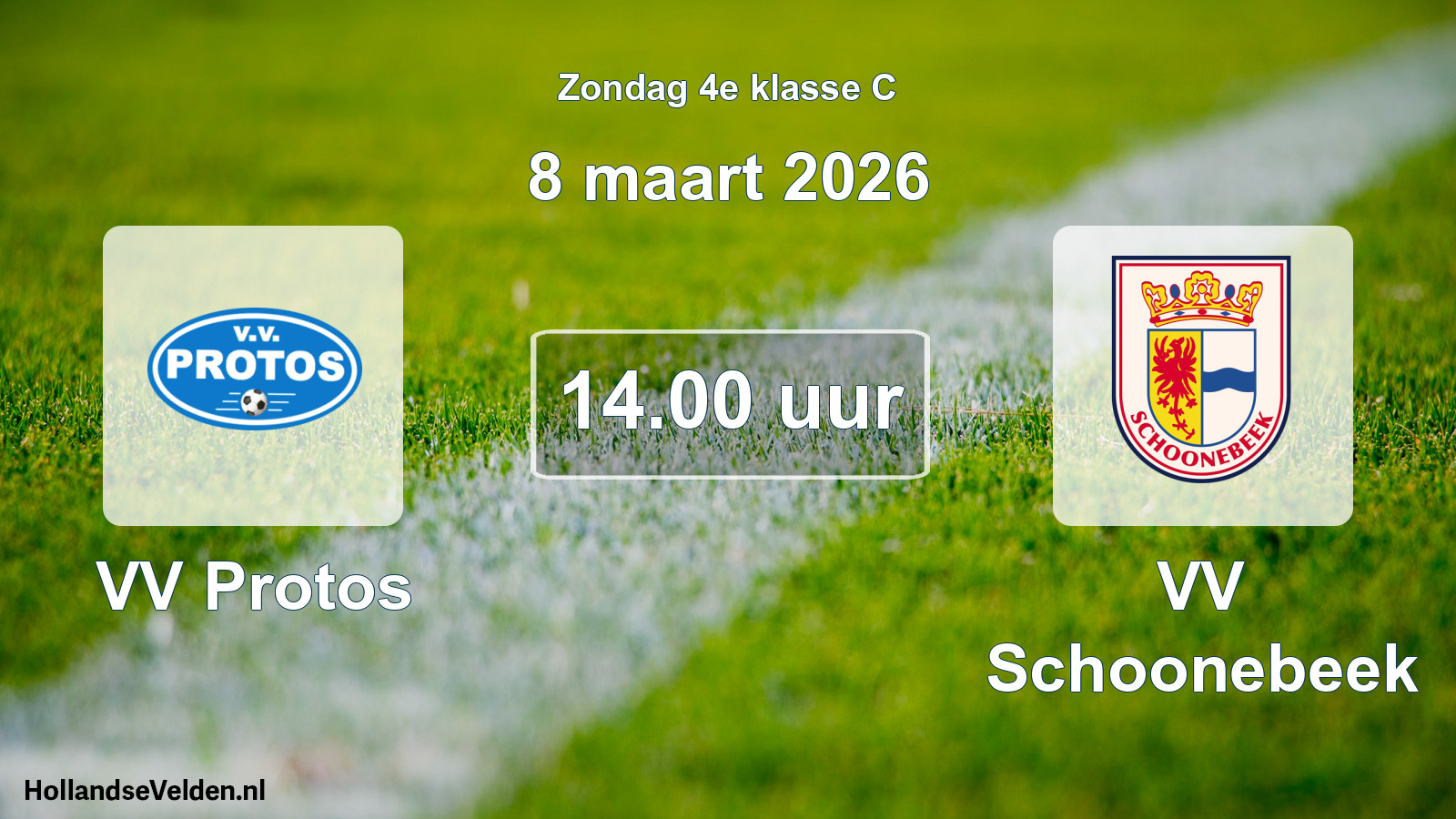 Geplande wedstrijd: VV Protos - VV Schoonebeek (8 maart 2026)