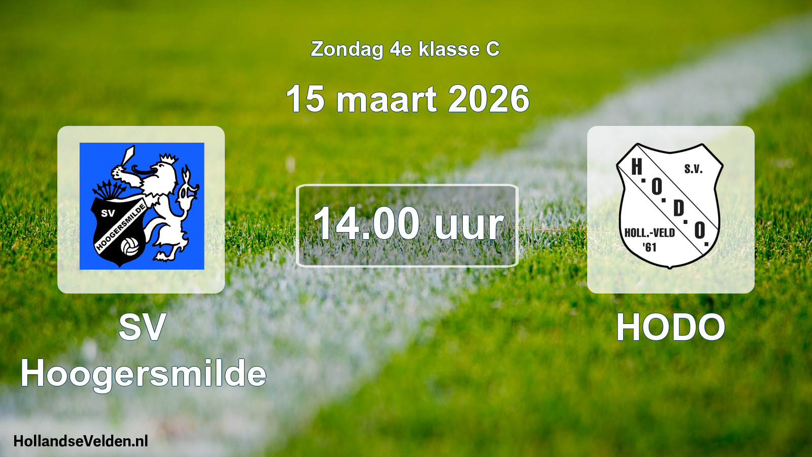 Scheduled Match: SV Hoogersmilde - HODO (15 March 2026)