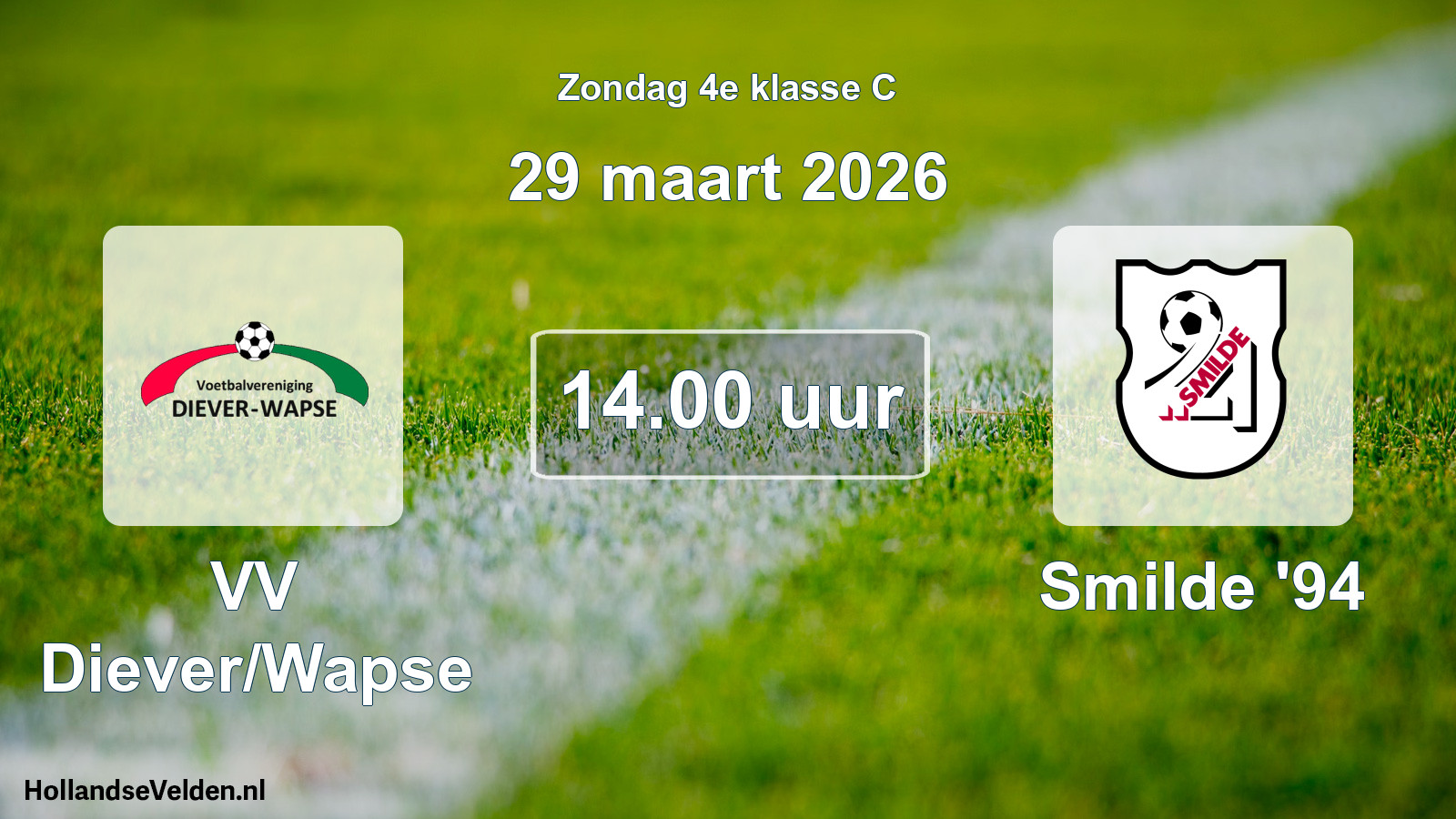 Geplande wedstrijd: VV Diever/Wapse - Smilde '94 (29 maart 2026)