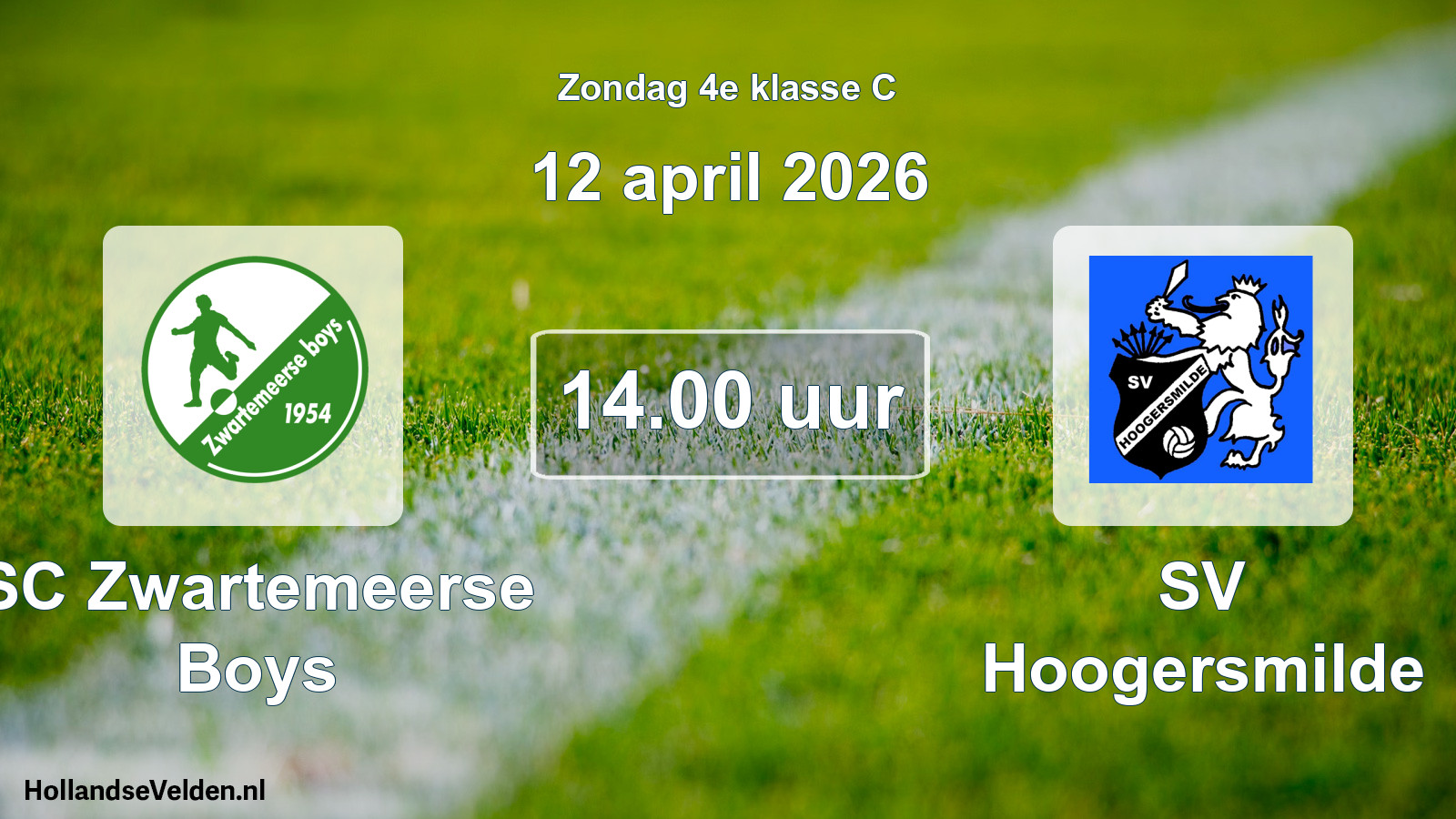 Scheduled Match: SC Zwartemeerse Boys - SV Hoogersmilde (12 April 2026)