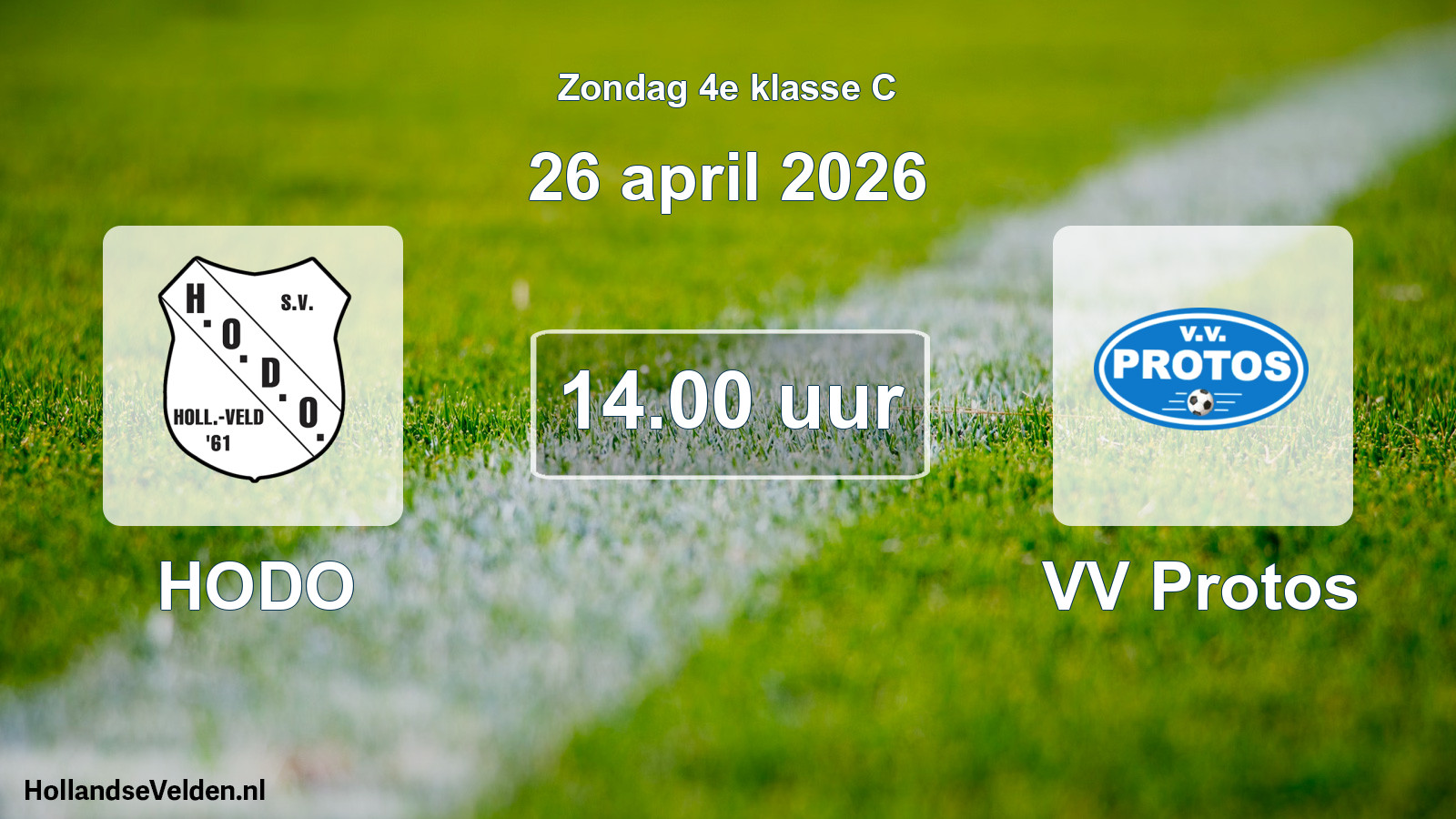 Geplande wedstrijd: HODO - VV Protos (26 april 2026)